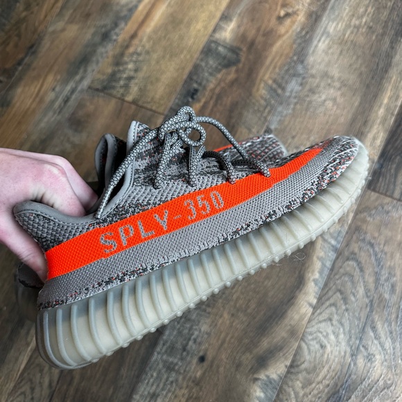 Yeezy Boost 350 V2 in Gray and Orange original release, non reflective